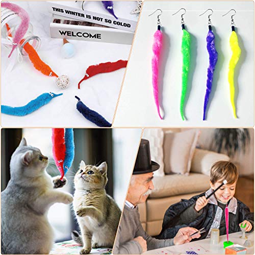 selizo Worm On A String and Tiny Babies, 100Pcs Mini Plastic Babies with 20Pcs Fuzzy Worms On String Bulk for Small Baby Shower Ice Cube Games Party Favors Supplies