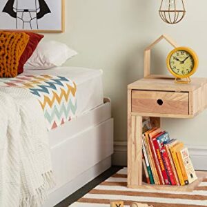 South Shore Furniture Sweedi Solid 1-Drawer Nightstand, Natural Wood, 15.75 in x 12.5 in x 19.75 in