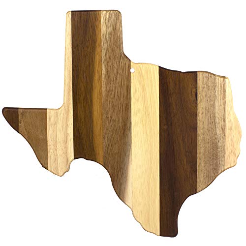 Totally Bamboo Rock & Branch Series Shiplap Texas State Shaped Wood Serving and Cutting Board | Great for Wall Art