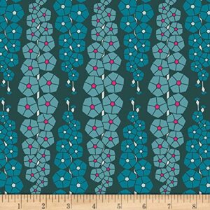 art gallery fabrics art gallery loved to pieces gladiolumns deepbluem in rayon, blue