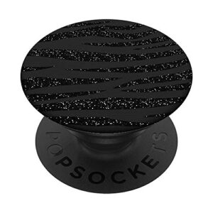 black zebra pattern popsockets grip and stand for phones and tablets