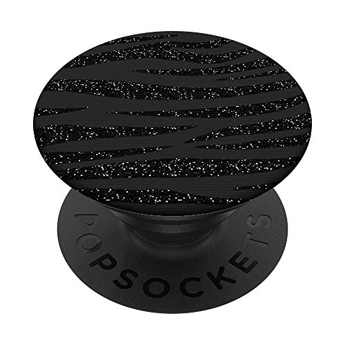 Black Zebra Pattern PopSockets Grip and Stand for Phones and Tablets