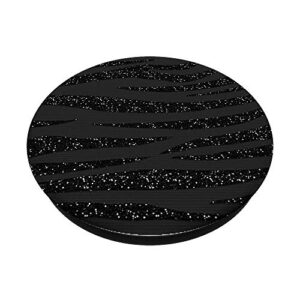 Black Zebra Pattern PopSockets Grip and Stand for Phones and Tablets