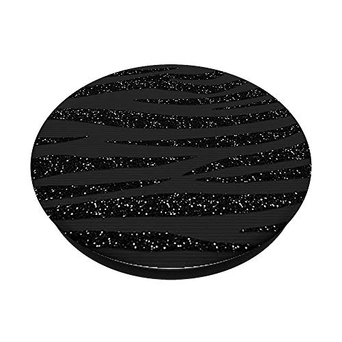 Black Zebra Pattern PopSockets Grip and Stand for Phones and Tablets