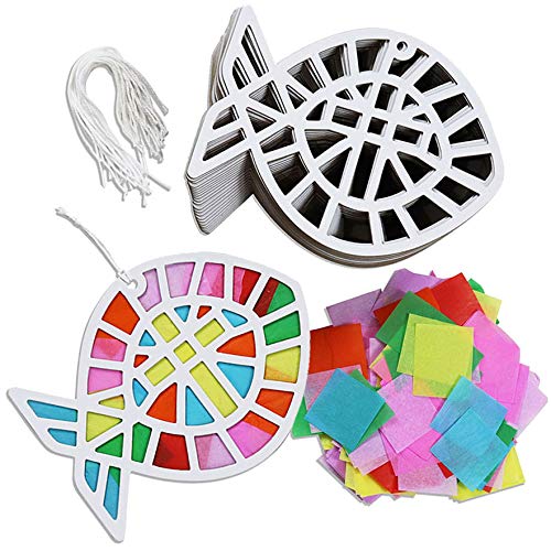 Kipp Brothers 24 Pack DIY Suncatcher Paper Crafts (Fish)