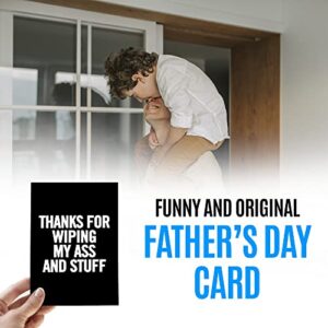 Funny card for mom or dad | Original card for parents for Mother's Day or Father's Day from son or daughter | Inappropriate gag card for Birthday, Anniversary, Christmas. | Thanks For