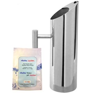 Alkaline Anytime Water Pitcher- Alkaline Water Pouch 9.5+ pH-American Stainless Steel-Ice Guard-Modern-BPA Free Water Jug-Iced Tea Maker-Great for Alkaline Water-Iced Tea-Kool Aid-Iced Coffee-Lemonade