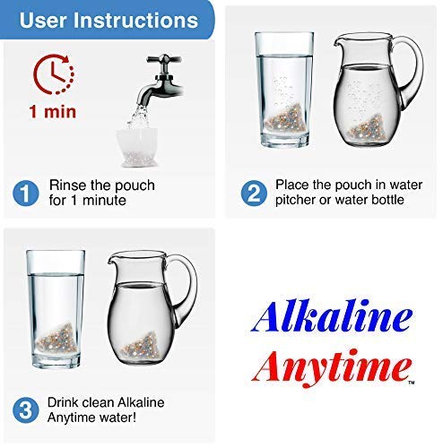 Alkaline Anytime Water Pitcher- Alkaline Water Pouch 9.5+ pH-American Stainless Steel-Ice Guard-Modern-BPA Free Water Jug-Iced Tea Maker-Great for Alkaline Water-Iced Tea-Kool Aid-Iced Coffee-Lemonade