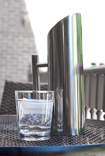 Alkaline Anytime Water Pitcher- Alkaline Water Pouch 9.5+ pH-American Stainless Steel-Ice Guard-Modern-BPA Free Water Jug-Iced Tea Maker-Great for Alkaline Water-Iced Tea-Kool Aid-Iced Coffee-Lemonade