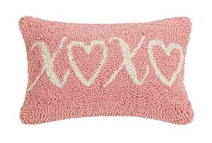 peking handicraft 30jes1584c12ob xoxo hook pillow, 12-inch length