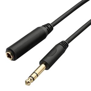 tisino 1/4 Extension Cable 6 ft, Headphone Extension Cable Quarter inch TRS Male to Female Stereo Guitar Extension Cable Cord