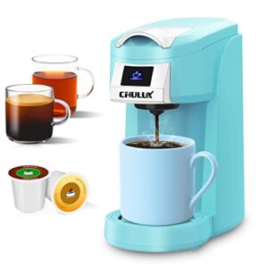 chulux upgrade single serve coffee maker for k cup, mini coffee maker single cup 5-12oz coffee brewer, 3 in 1 coffee machine for k cups pod capsule ground coffee tea, one touch fast brewing in minutes