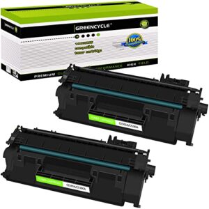 greencycle compatible toner cartridge replacement for hp 05a ce505a work with laserjet p2035 p2035n p2055dn printer (black, 2-pack)