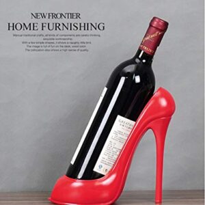 Fantasee High Heel Wine Bottle Holder Countertop Storage Stand for Wedding Party Home Decor (Red High Heel)