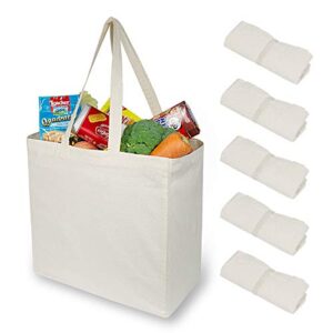 topdesign 6-pack reusable grocery shopping totes, foldable canvas bags