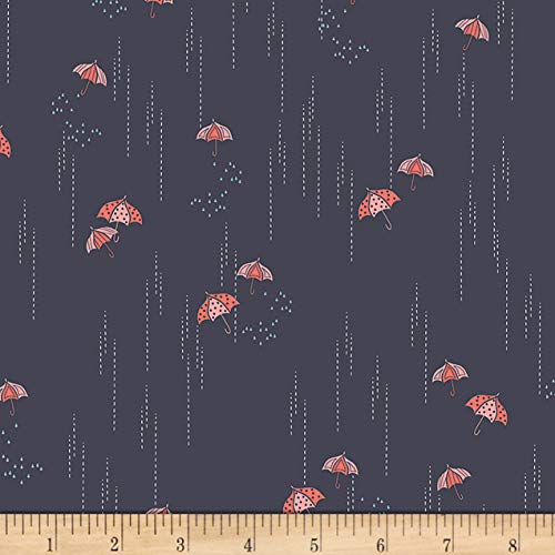 Art Gallery Fabrics Art Gallery Charleston Rainbrella Shadow Fabric, Navy Blue