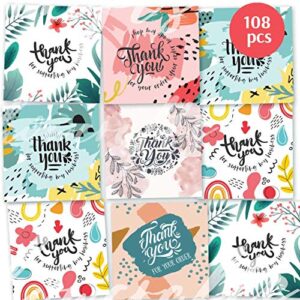 thank you cards small business | 108 thank you for your order cards 6 designs 3.5"x3.5" | thank you for supporting my small business |cards small thank you cards mini thank you for shopping cards…