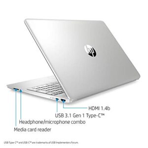 HP 15-dy1024wm 15.6 inches HD i3-1005G1 3.4GHz 4GB RAM 128GB SSD Win 10 Home in S Mode Silver (Renewed)