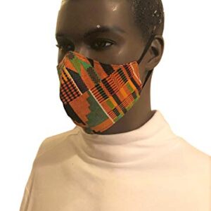 African Kente Print Fabric (6 Yards) Kente African Print Ankara Fabric for Head Wraps, Choir Stoles, African Dance Uniforms for Men Women Kids, Home Decor, Craft Project, Clothes, Kente mask face cover