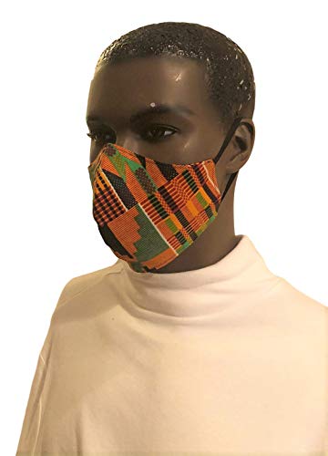 African Kente Print Fabric (6 Yards) Kente African Print Ankara Fabric for Head Wraps, Choir Stoles, African Dance Uniforms for Men Women Kids, Home Decor, Craft Project, Clothes, Kente mask face cover