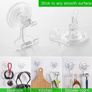 LUXEAR Shower Suction Cup Hooks, 4 Pack Razor Holder for Inside Shower Removable Reusable Wall Hangers for Bathroom Waterproof Powerful Vacuum Suction Cup Hooks for Loofah Towel Robe Bathrobe Kitchen