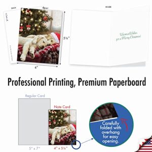 NobleWorks Variety Pack of 20 Christmas Greeting Cards with Envelopes, Humor Holiday Assortment for Men and Women (10 Designs, 2 Each) - Red Truck Puppies AM3375XSG-B2x10