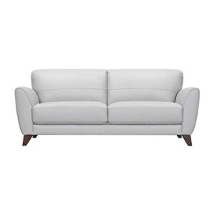 armen living jedd leather sofa, dove grey