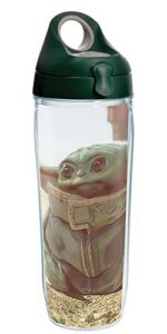 tervis made in usa double walled star wars - the mandalorian child insulated tumbler cup keeps drinks cold & hot, 24oz water bottle, clear
