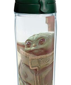 Tervis Made in USA Double Walled Star Wars - The Mandalorian Child Insulated Tumbler Cup Keeps Drinks Cold & Hot, 24oz Water Bottle, Clear