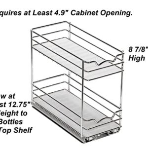 HOLDN’ STORAGE Spice Rack Organizer for Cabinet, Heavy Duty - Pull Out Spice Rack 5 Year Warranty - Spice Organization 4-1/2"Wx10-3/8 Dx8-7/8 H - Spice Racks for Inside Cabinets & Pantry Closet