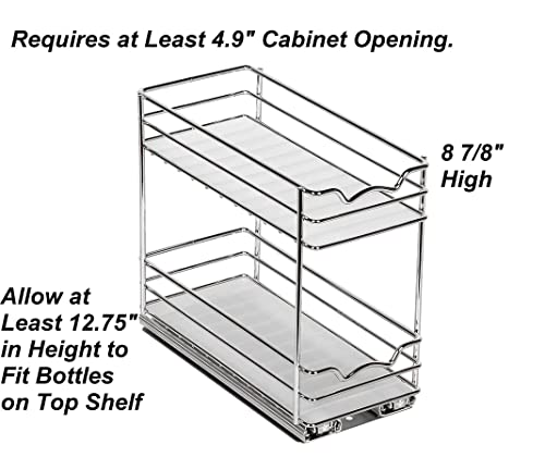 HOLDN’ STORAGE Spice Rack Organizer for Cabinet, Heavy Duty - Pull Out Spice Rack 5 Year Warranty - Spice Organization 4-1/2"Wx10-3/8 Dx8-7/8 H - Spice Racks for Inside Cabinets & Pantry Closet