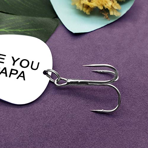 Father's Day Gift for Father Dad Fishing Lure Gift for Papa Dad Daddy Love You Papa Fishing Lure Hook Fisherman Gift Birthday Thanksgiving Gifts for Daddy Father Papa from Son Daughter