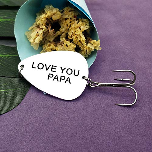 Father's Day Gift for Father Dad Fishing Lure Gift for Papa Dad Daddy Love You Papa Fishing Lure Hook Fisherman Gift Birthday Thanksgiving Gifts for Daddy Father Papa from Son Daughter