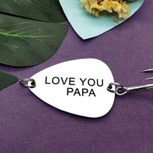 Father's Day Gift for Father Dad Fishing Lure Gift for Papa Dad Daddy Love You Papa Fishing Lure Hook Fisherman Gift Birthday Thanksgiving Gifts for Daddy Father Papa from Son Daughter