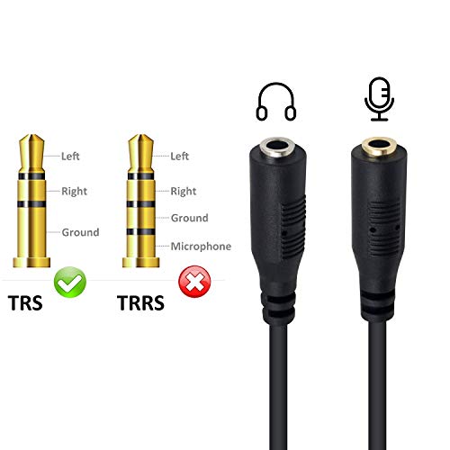 Poyiccot RJ9 to 3.5mm Adapter, RJ9 Male to Dual 3.5mm Female Headphone Adapter for Telephone Audio Adapter Headset Buddy Cable for Office RJ9 Headphone
