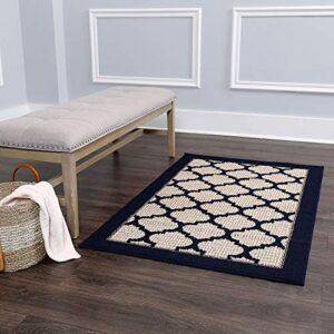 elle décor metropolitan trellis accent rug, 26"x45", navy blue