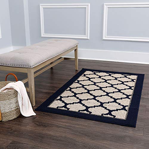 Elle Décor Metropolitan Trellis Accent Rug, 26"x45", Navy Blue