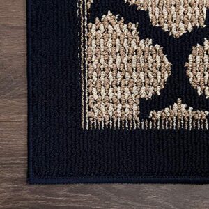 Elle Décor Metropolitan Trellis Accent Rug, 26"x45", Navy Blue