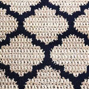 Elle Décor Metropolitan Trellis Accent Rug, 26"x45", Navy Blue