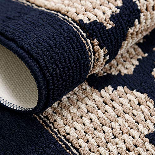 Elle Décor Metropolitan Trellis Accent Rug, 26"x45", Navy Blue