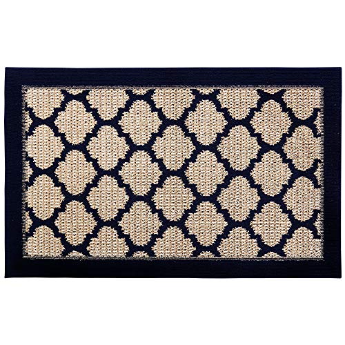 Elle Décor Metropolitan Trellis Accent Rug, 26"x45", Navy Blue