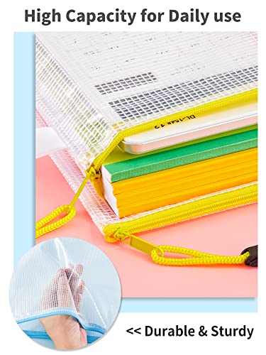 JARLINK 20 Pack 10 Colors Zipper Mesh Document Pouch, 6x9 Inch/A5, Plastic Water-Resistant File Bags, for School Office Supplies, Cosmetics Travel Storage, Assorted Color