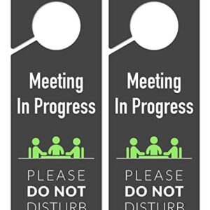 Do Not Disturb Door Hanger Sign, 2 Pack, Please Do Not Disturb Sign, Meeting In Progress