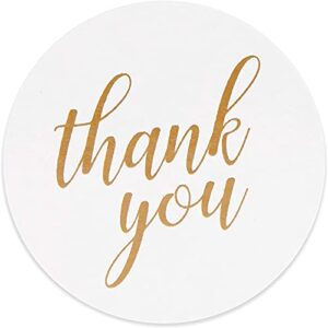 250-Pack 4x6-Inch Clear Cellophane Cookie Bags with Gold Foil Polka Dots and 1.5-Inch White Round "Thank You" Stickers with Gold Foil Cursive Font, Plastic Treat Bags with Sealable Flap
