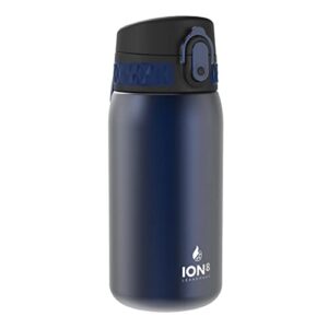 ion8 double-wall stainless steel water bottle - vacuum insulated leak proof water bottle - fits cup holders - for fitness, camping and more, 11 oz / 320 ml (pack of 1) - onetouch 1.0 - navy