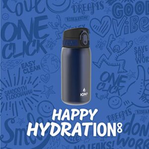 Ion8 Double-Wall Stainless Steel Water Bottle - Vacuum Insulated Leak Proof Water Bottle - Fits Cup Holders - For Fitness, Camping and More, 11 oz / 320 ml (Pack of 1) - OneTouch 1.0 - Navy