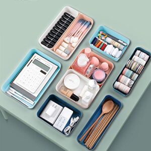 12pcs stackable drawer organizer and storage, versatile large utensil tray drawer organizers bins for clothes/kitchen/bathroom/office/makeup, colorful plastic desk vanity drawer inserts accessories