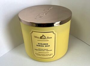 white barn bath and body works sugared lemon zest 3 wick scented candle 14.5 ounce