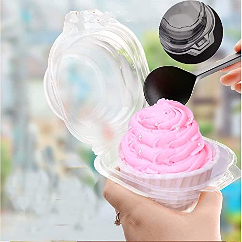 Single Cupcake Boxes -Individual Cupcake Container - Single Compartment Cupcake Carrier Holder Box - Stackable - Deep Dome - Clear Plastic - BPA-Free- (25)