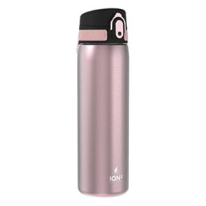 ion8 vacuum insulated stainless steel water bottle - leak proof bottle - fits cup holders, 17 oz / 500 ml (pack of 1) - onetouch 1.0 - rose
